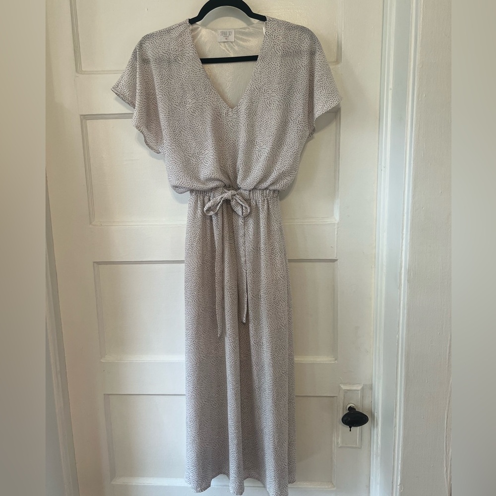 Sienna Sky White Polka Dot Dress size small